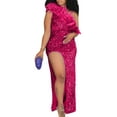 thumbnail image 1 of Elegant Sequin Dresses for Wedding Guest One Shoulder Maxi Gowns Dress for Women, 1 of 8