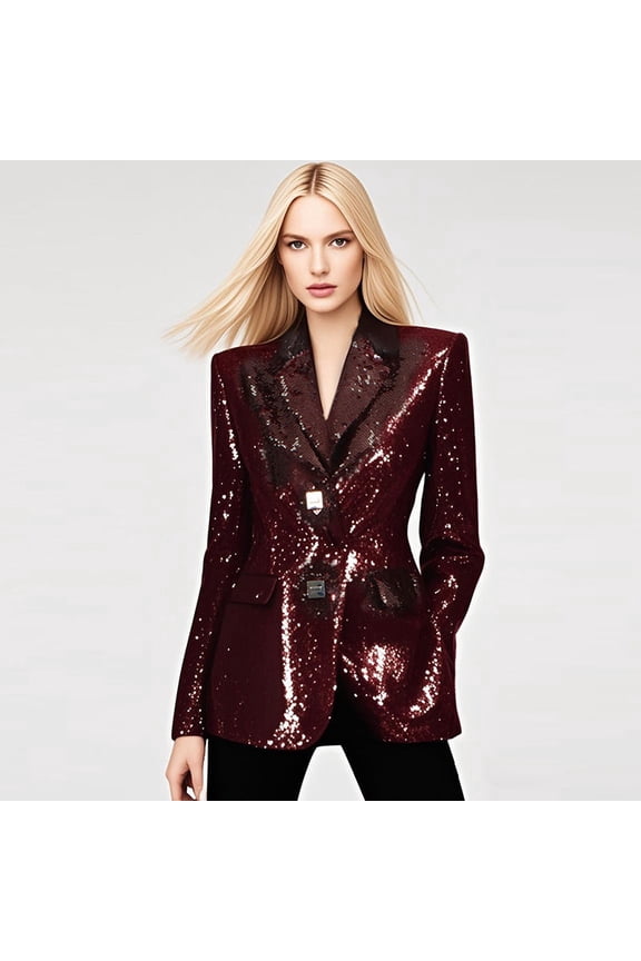 Elegant Sequined Blazer Jacket