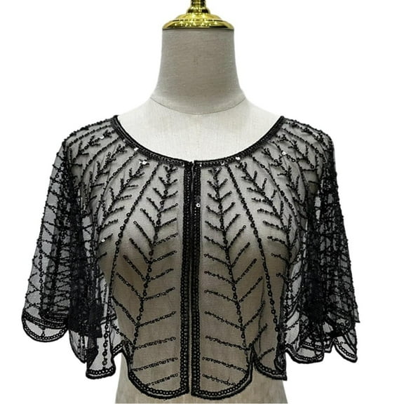 Elegant Sequined Evening Shawl Luxurious Beaded Capes Weddings Stylish Capes for Dresses and Special Occasion