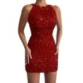 thumbnail image 1 of Elegant Sequined Sleeveless Neck Dress Bodycon Dress Shimmering Embellishments For Cocktail And Party, 1 of 8