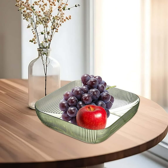 Elegant Serving Tray with Handles, Modern Fruit and Snack Platter for Living Room, Kitchen, Party, Rustic Wooden Centerpiece for Dining Table, Dessert Display, Charcuterie Board, Entertaining Bowls
