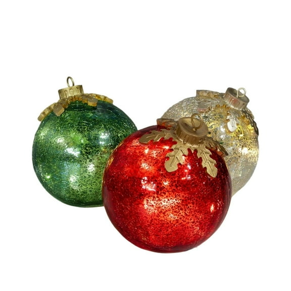 Elegant Shatterproof Christmas Ball Ornaments with Sparkling Finishes - 3.25" Clear Iridescent, Red, Green & Gold for Festive Holiday Decor