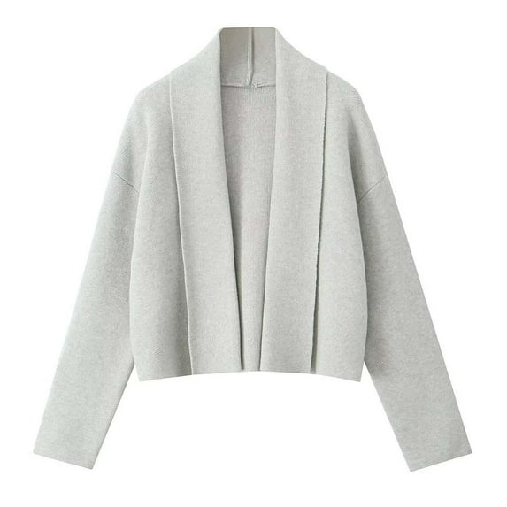Elegant Shawl Collar Sweater Cardigans for Women Open Front Loose Long Sleeve Knitted Jackets Cozy Outerwear