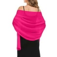 thumbnail image 1 of Elegant Shawls and Wraps, Duoif for Evening Dresses Chiffon Women Elegant Soft Silky Wedding Bridal Scarf Shawl Wraps for Women Hot Pink L, 1 of 5