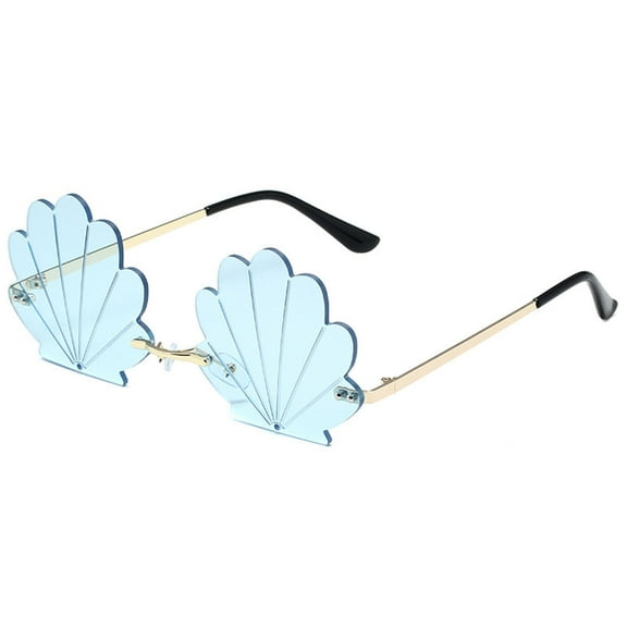 Elegant Shell Shape Frameless Sun Protective Sun Glasses for Women and Teens Weddings and Special Occasion Eyewears
