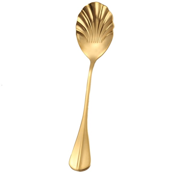 Elegant Shells-Shaped Stainless Steel Spoon with Extended Handle for Desserts Ice Cream Tableware Stirring Spoons
