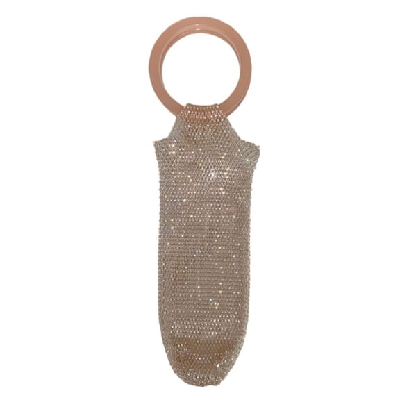 Elegant Shimmering Wine Bottle Bag with Thick Handle Perfect for Gift Packaging and Insulated Cup Owner in Pink or Black