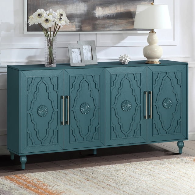 Elegant Blue Buffet Cabinet Images
