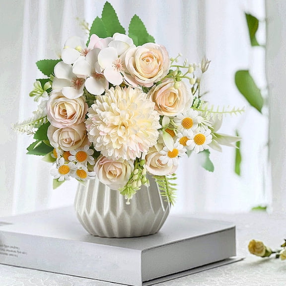 Elegant Silk Artificial Flower Bunch with Pastel Easter Decor, Premium Fake Flower Set for Home Tabletop Display, Easter Celebration Centerpiece or Bedroom Decoration