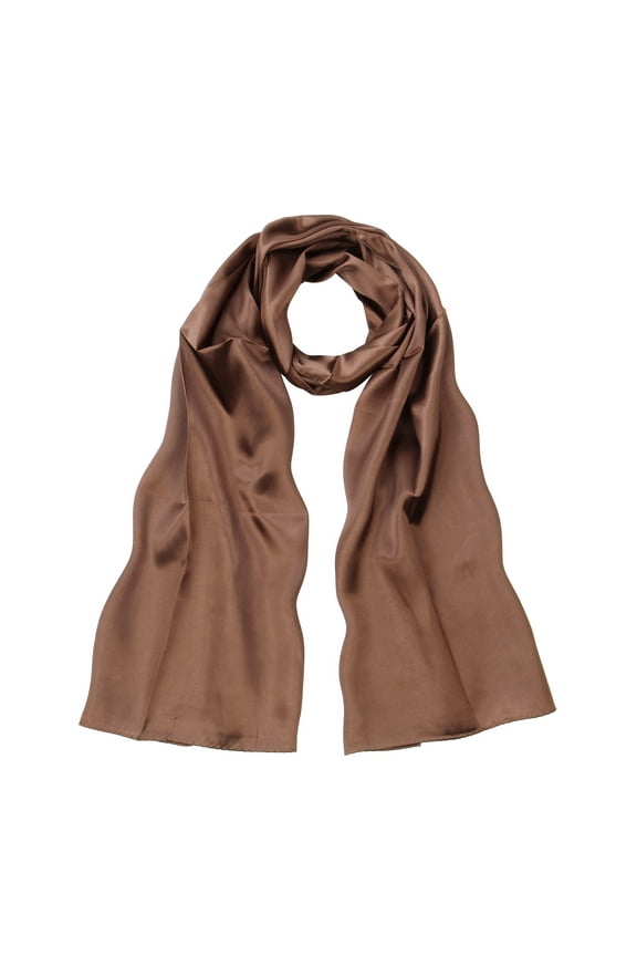 Elegant Silk Feel Solid Color Satin Oblong Scarf Wrap
