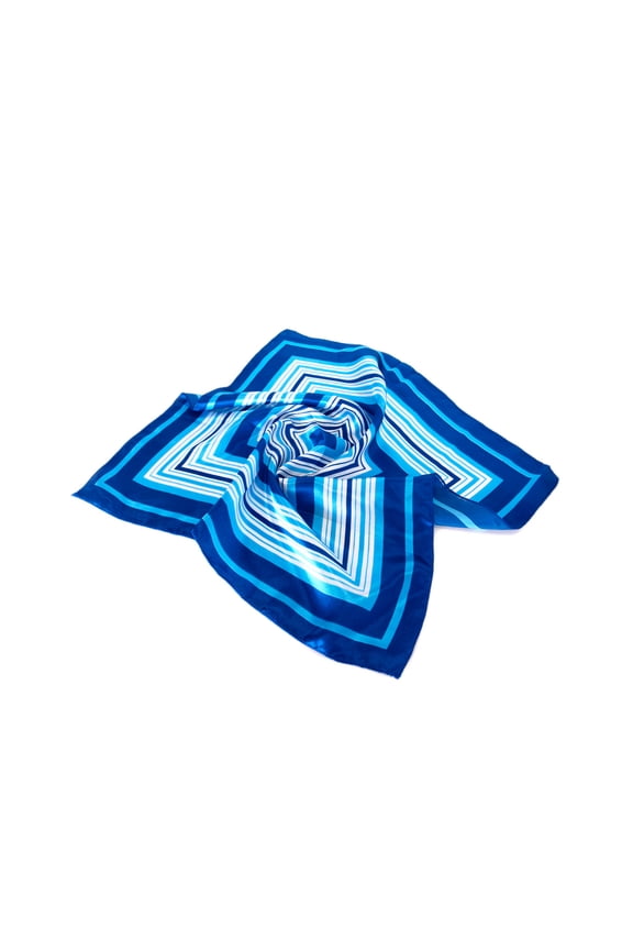 Elegant Silk Feel Wave & Square Design Satin Square Scarf - Different Colors Avail.
