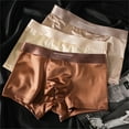 thumbnail image 1 of Elegant Silk Men's Ice Silky Underwear Mulberry Silk Men's Boxer Briefs, Seamless Comfort 3PCS, 1 of 11