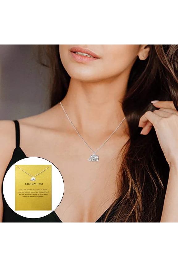 Elegant Silver Elephant Pendant Necklace - Lightweight Chain for Women Unique Locket Jewelry for Every Occasion