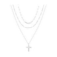 thumbnail image 1 of Elegant Silver Layered Pendant Necklace for Women Collarbone Chain Jewelry with Charm, 1 of 5