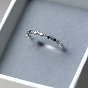 Elegant Silver Rhinestone Star Ring for Boyfriend - Stylish and Durable Ring for Him