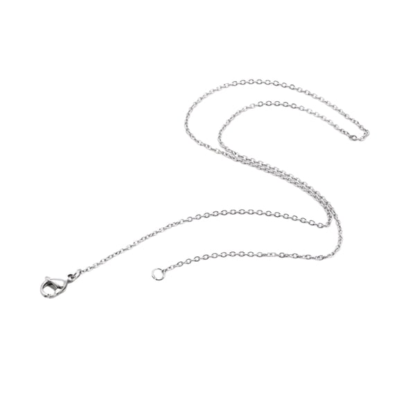Elegant Silver Tone Stainless Steel Necklace Minimalist Design 45cm Lightweight Durable Polished Finish for Women Men
