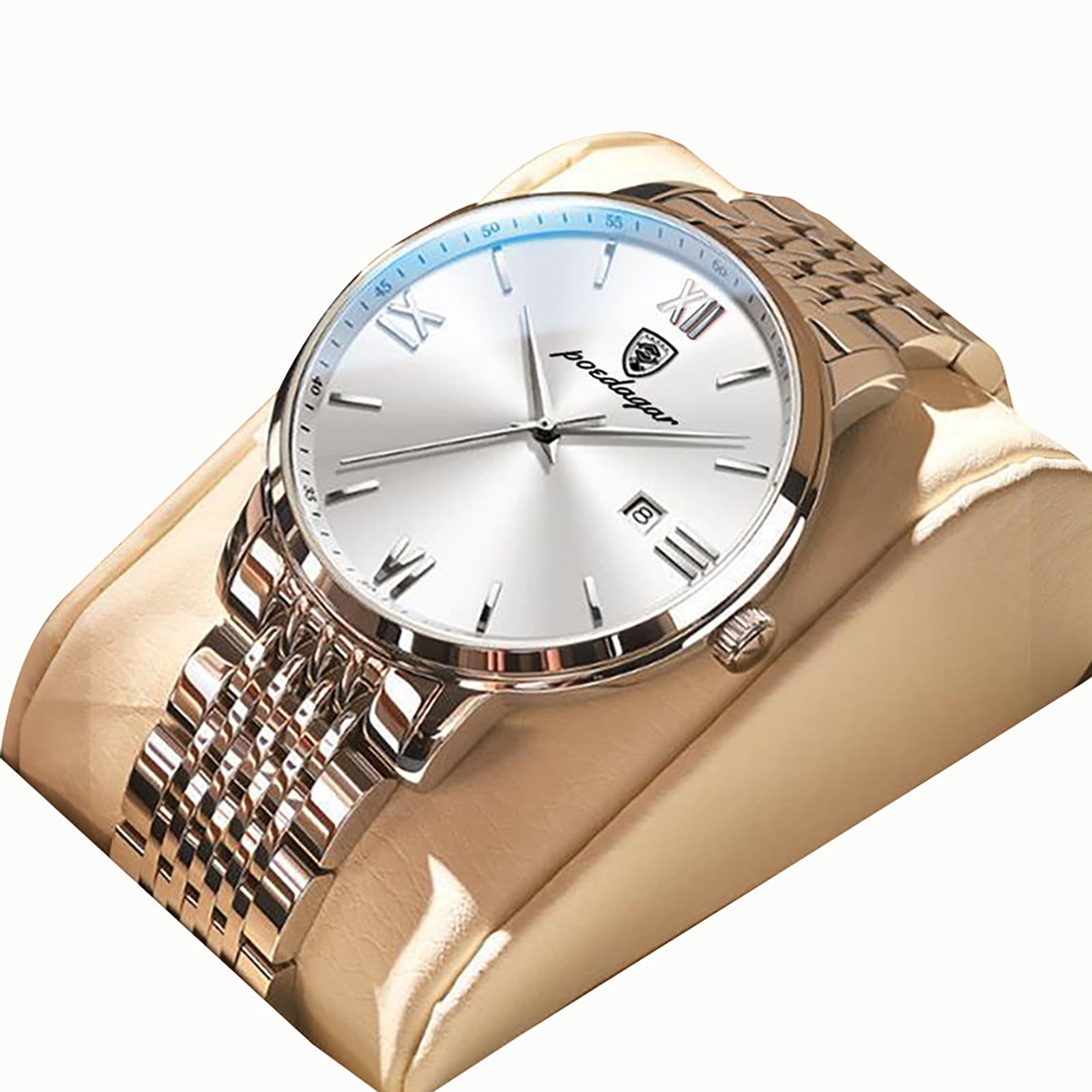Elegant Silver-Tone Watch for Men, Easy-to-Read Analog Dial, Water Resistant, Perfect Gift for Dad, Husband, Boyfriend on Special Occasions