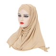 thumbnail image 1 of Elegant Simple Headwear Full Neck Cover Head Wrap Shawl Muslim Hijab Caps Turban Hat Women Headscarf Indian Hats KHAKI, 1 of 8