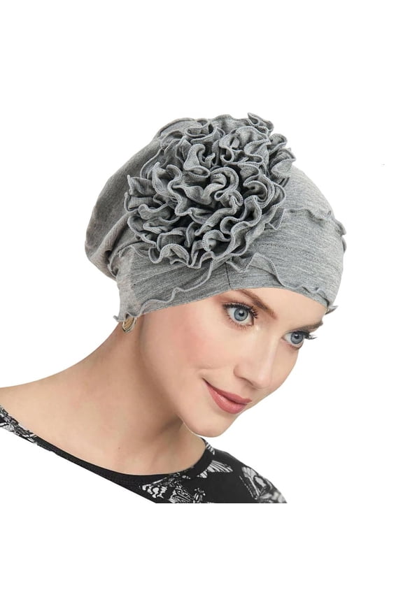 Elegant Single Flower Chemo Head Cover Flexible Polyester Hat Hat For Women Undergoing Carcinoma Care
