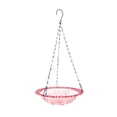 thumbnail image 1 of Elegant Single Tier Hanging Glass Wild Bird Feeder, Decorative Bird Seed & Water Bowl For Garden Patio & Backyard Bird Watching Supplies,Pink, 1 of 5