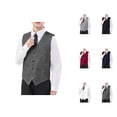 thumbnail image 1 of Elegant Sleeveless Boys Formal Vest with Adjustable Back, 4-Button Suit Vest for Wedding Pageant and Performance, 1 of 7