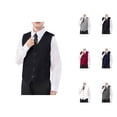 thumbnail image 1 of Elegant Sleeveless Boys Formal Vest with Adjustable Back, 4-Button Suit Vest for Wedding Pageant and Performance, 1 of 7