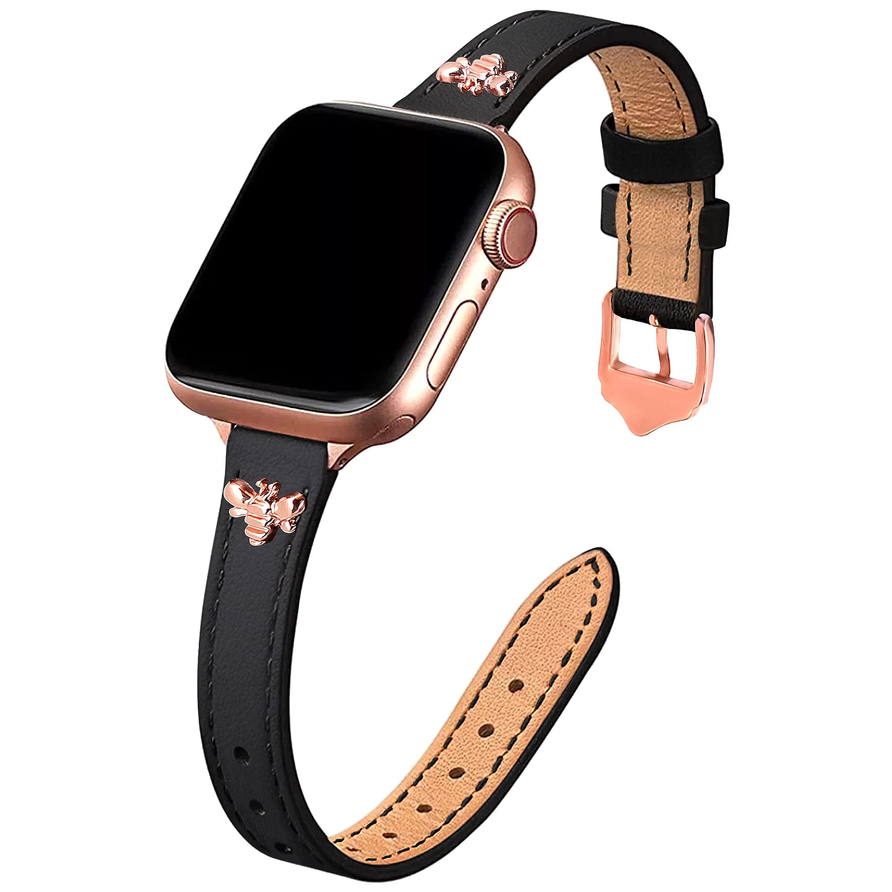 Elegant Slim Leather Bands Compatible with Apple Watch Band 38mm
