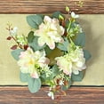 thumbnail image 1 of Elegant Small Floral Candle Ring Wreath Garland with Realistic Roses for Wedding Table Centerpieces and Home Arrangements, 1 of 7
