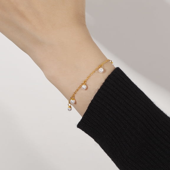 Elegant Small Pearl Bracelet Titanium Steel