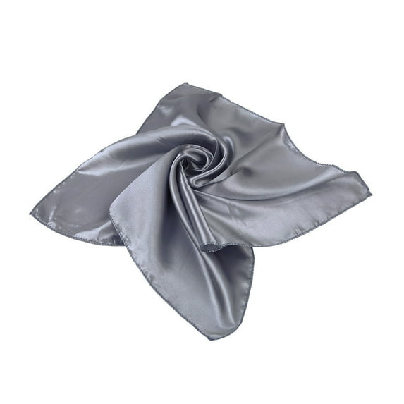 Elegant Small Silk Feel Solid Color Satin Square Scarf 19.5"