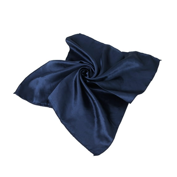 Elegant Small Silk Feel Solid Color Satin Square Scarf 19.5"