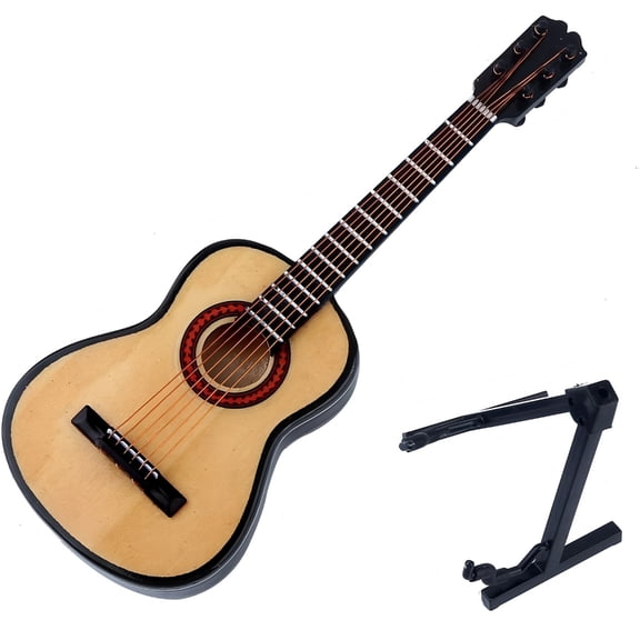 Elegant Small Wood Guitar Display Authentic Craftsmanship for Office Decor Gifts