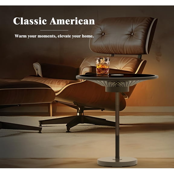 Elegant Smart Side Table with Ambient Light & Wireless Charging  Modern Touch Control, Stepless Dimming, and Ideal Nightstand for Small Spaces  Perfect Home Decor for Bedroom & Living Room