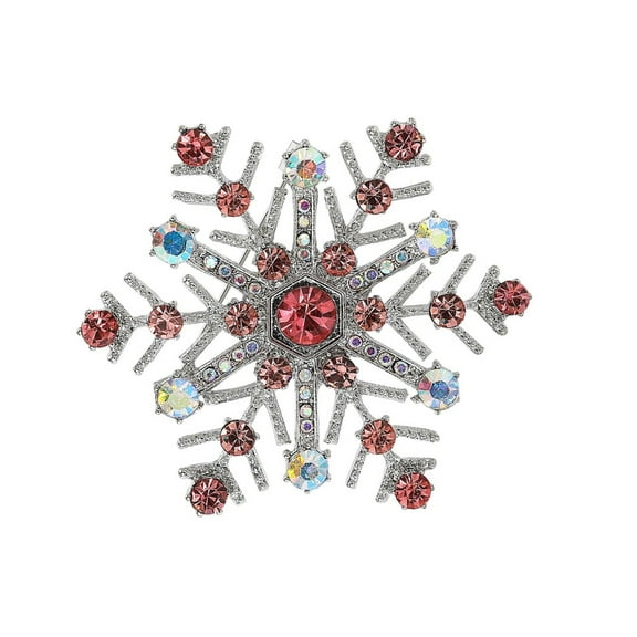 Elegant Snowflake Brooch Lightweight Alloy Christmas Holiday Party Accessory