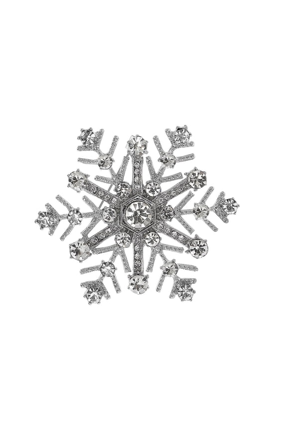 Elegant Snowflake Brooch Lightweight Alloy Christmas Holiday Party Accessory