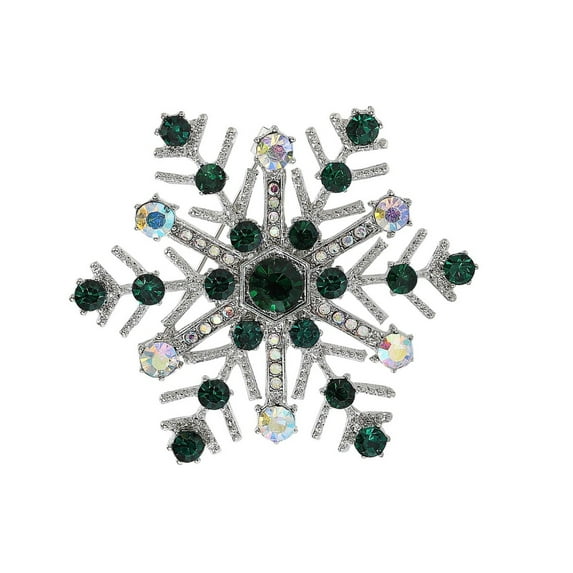 Elegant Snowflake Brooch Lightweight Alloy Christmas Holiday Party Accessory