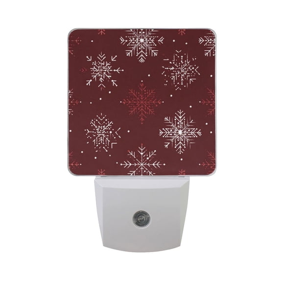 Elegant Snowflakes Christmas LED Night Light Sensor Lamp Plug-in Adjustable Brightness 2 Pack