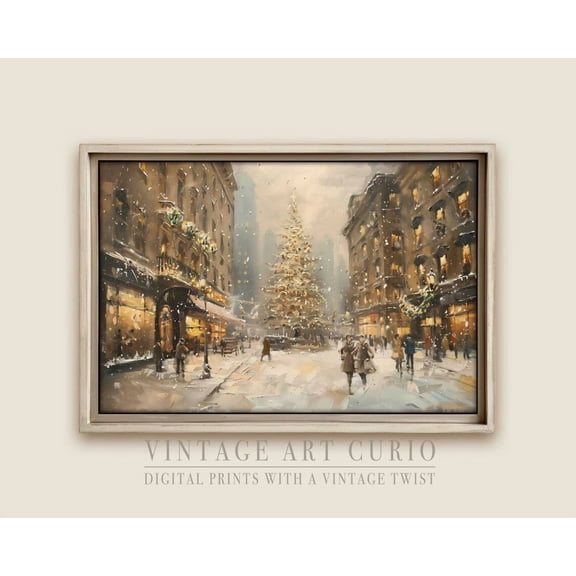 Elegant Snowy Central Park Winter Wall Art, Nyc Lovers, Neutral Farmhouse Decor #17 Warm Present Vintage UNFRAMED Poster Size 8x12