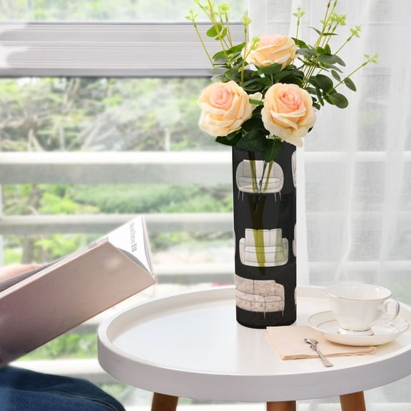 Elegant Sofa Designs Plastic Vase 11.8'' x 3.9'' Transparent Non Breakable Decorative for Family