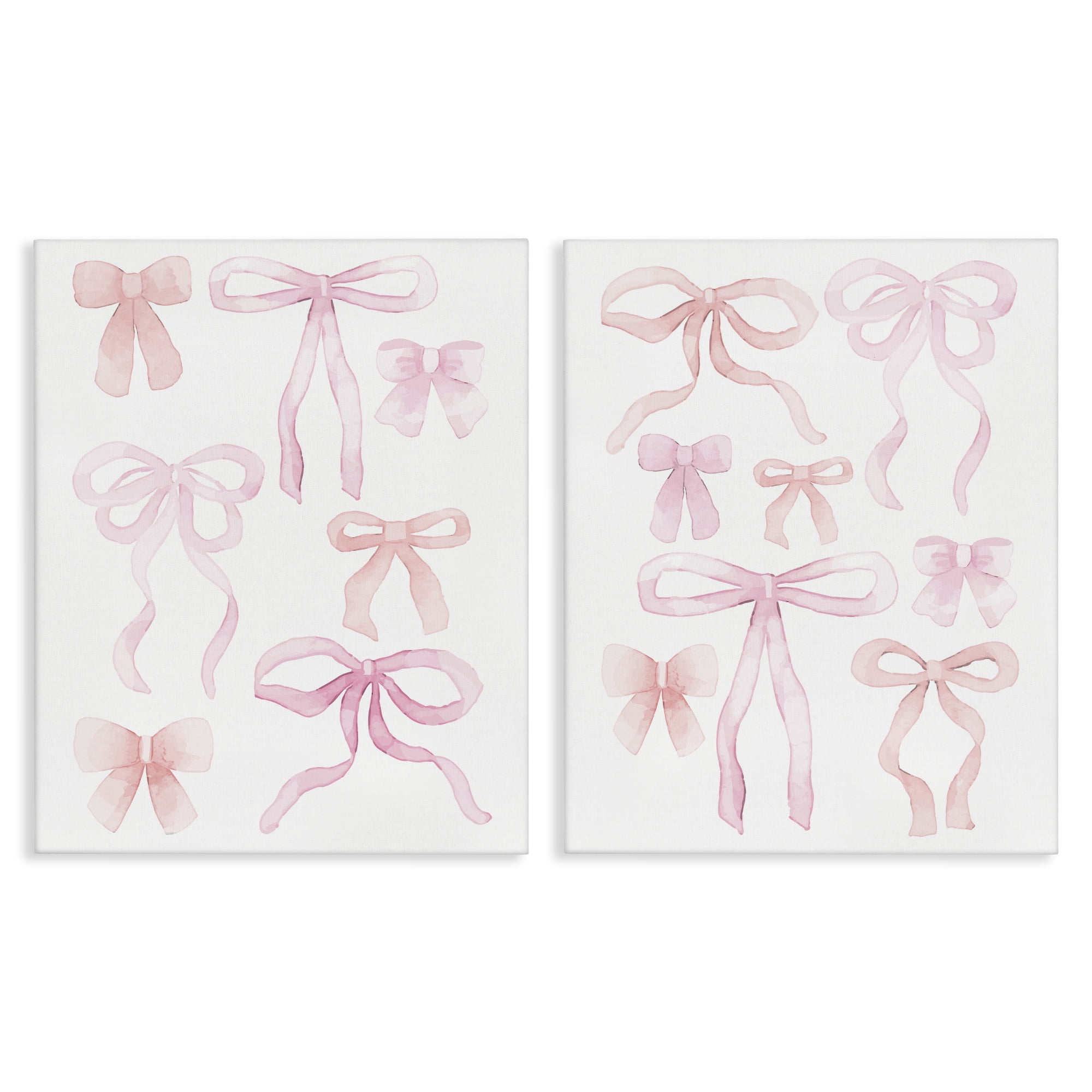 Elegant & Soft Bows 2 Piece Canvas Wall Art Set, design by Kim Allen