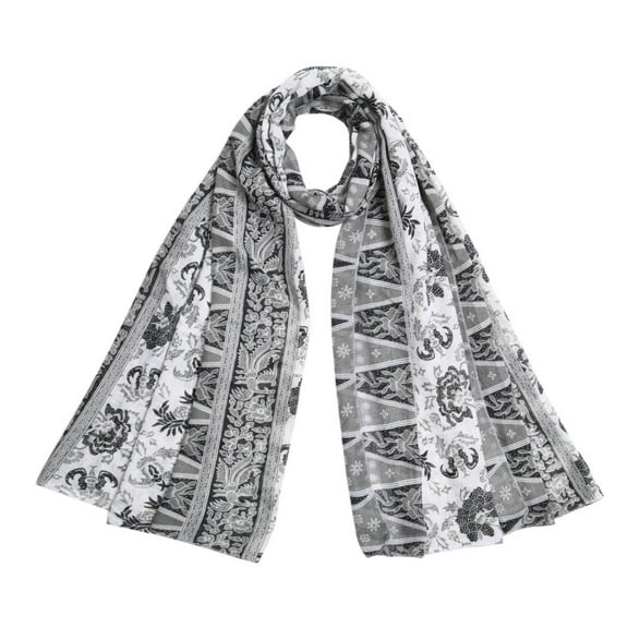 Elegant Soft Floral Vine Leaves Print Fashion Scarf Wrap