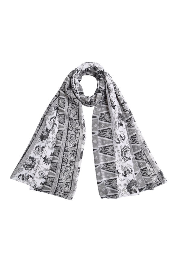 Elegant Soft Floral Vine Leaves Print Fashion Scarf Wrap