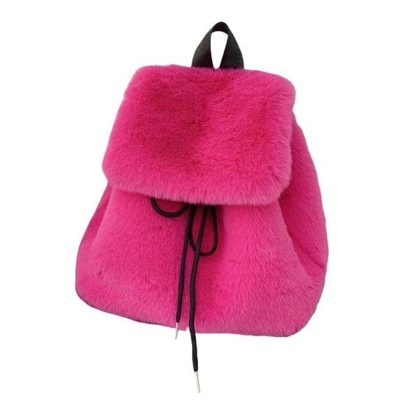 Elegant Soft Furry Plush Small Backpack for Daily Use and Travel Shoulder Bag