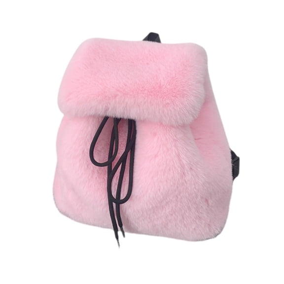 Elegant Soft Furry Plush Small Backpack for Daily Use and Travel Shoulder Bag