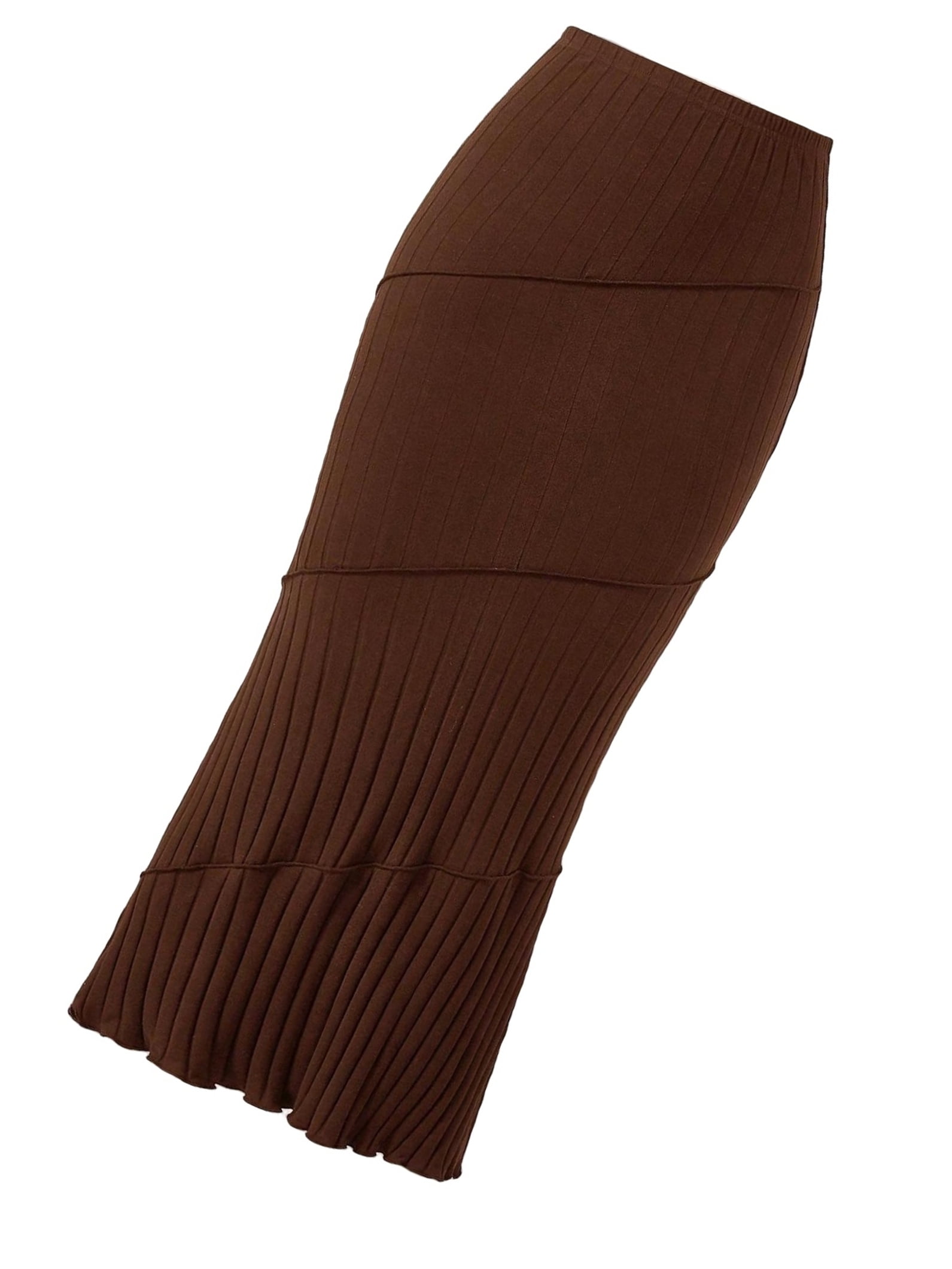 Elegant Solid Chocolate Brown Plus Size Skirts - Walmart.com