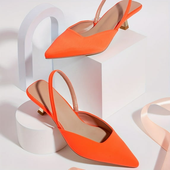 Elegant Solid Color Kitten Heels with Ankle Strap - Chic & Versatile Pointed Toe  for All-Day Comfort