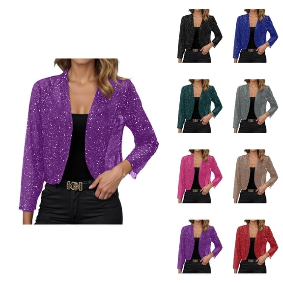 Elegant Solid Color Lightweight Shiny Front-Open Long Sleeve Casual Cardigan Jacket – Breathable Thin Party Outerwear Coat