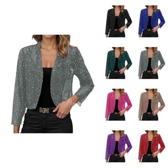 Elegant Solid Color Lightweight Shiny Front-Open Long Sleeve Casual Cardigan Jacket – Breathable Thin Party Outerwear Coat