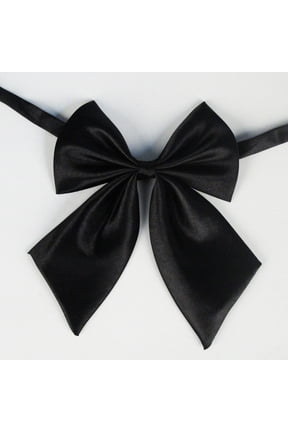 Elegant Solid Color Polyester Silk Bow Tie For Student Career Attache And Flight Attendant