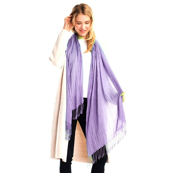 Elegant Solid Colors Shawl Sheer Sliky Soft Light Scarf Evening Wrap Periwinkle